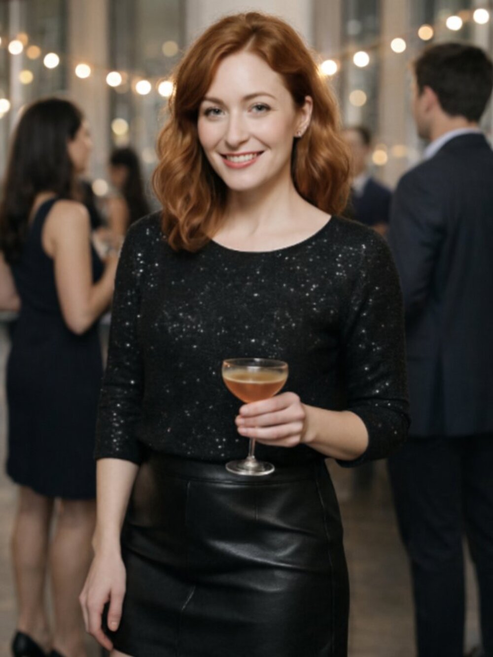 Ann Taylor Black Sequin 3/4 Sleeve Sweater